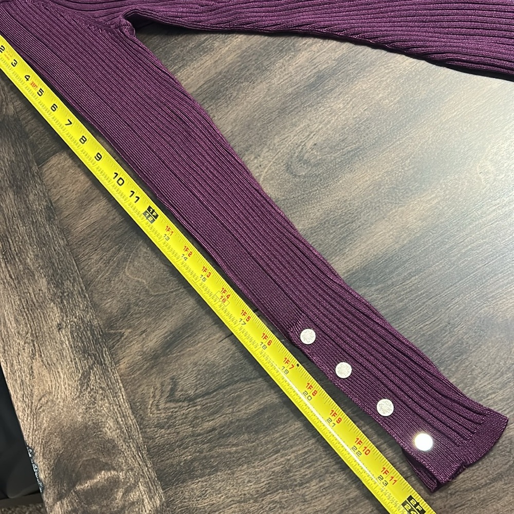 WHBM Plum Noir Ribbed Turtleneck Sweater - Picture 5 of 13